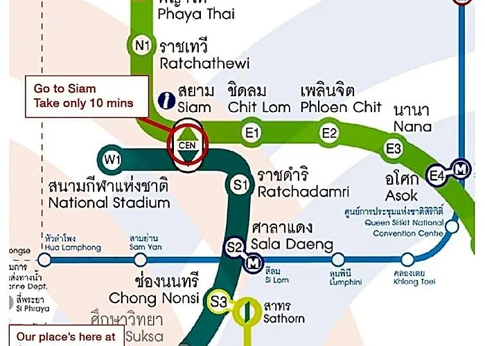 S2 Silom Large 4-6 Guests Full Kitchen Wifi 2* バンコク都
